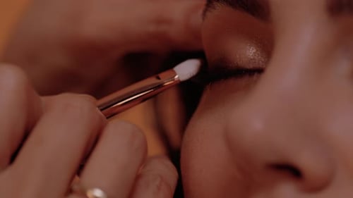 Close Up of Eye Makeup Application