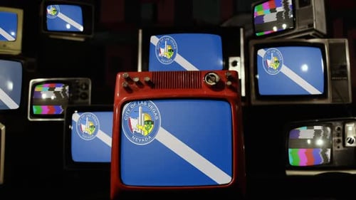 Las Vegas Flag on Vintage Televisions