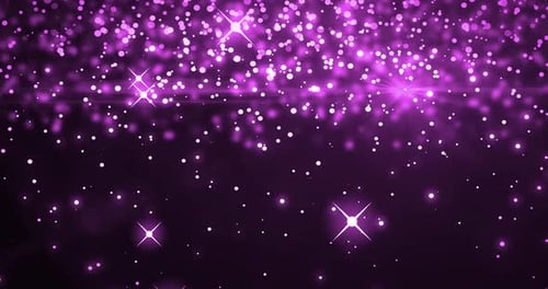 Sparkling Purple Particles Falling Down Celebration Background