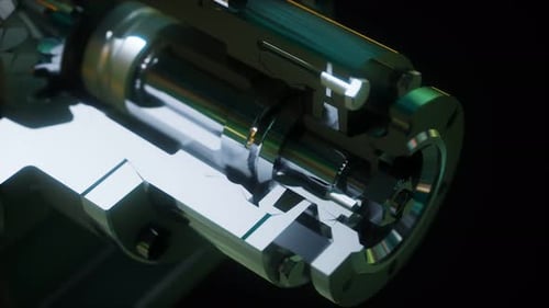 3D Animated Cutaway of Complex Engine Internal Mechanism