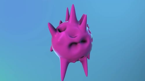 Abstract Pink Morphing Organic Sphere Seamless Loop Background