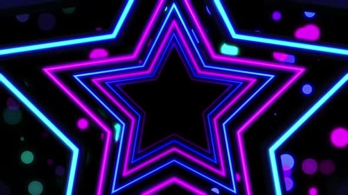Neon Star Tunnel 01 Hd