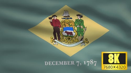 8K Delaware State Flagge Hintergrund