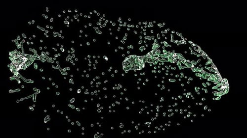 Fluid Water Splash Reveal Element with Alpha Channel