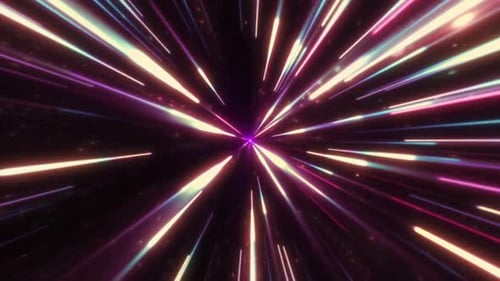 Glowing Hyperspace Warp Speed Tunnel Background Loop
