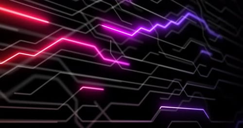 4K loop of Circuit board, Motherboard, Digital chip. Tech science background.