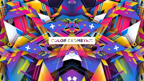 Vibrant Colorful Geometric Abstract Kaleidoscope Background Loop