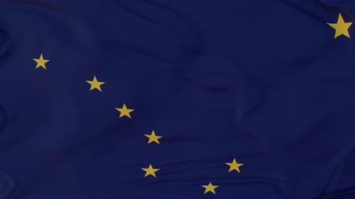 Alaska State Flag Waving with Big Dipper Constellation