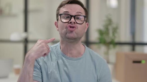 Angry Man Yelling and Gesturing in Close Up