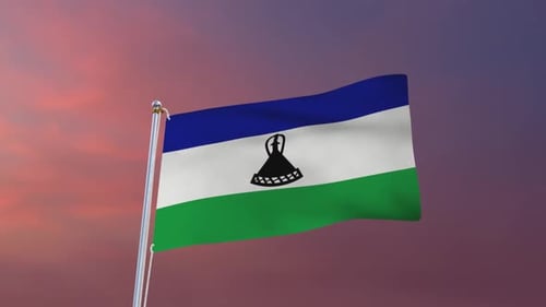 Drapeau du Lesotho Agitant
