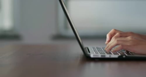Type on laptop computer