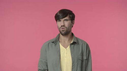 Man Waving Hand Refusing or Disagreeing