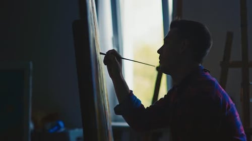 Silhouette of the Artist at the Studio