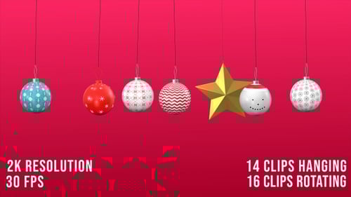 Animated Christmas Hanging Ornaments Pack