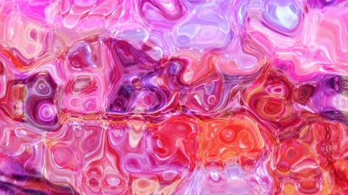 Abstract Glossy Pink and Purple Liquid Flowing Background Loop