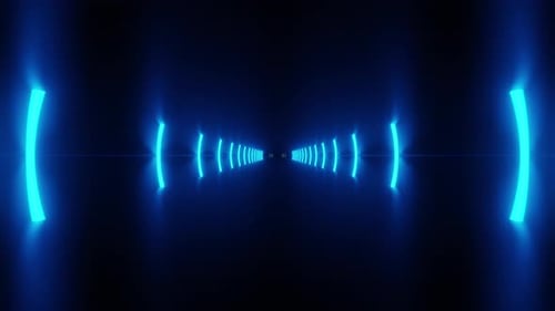 Dynamic Neon Light Tunnel Background Loop