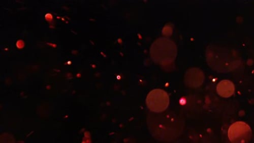 Abstract Red Dots and Lines on Black Background