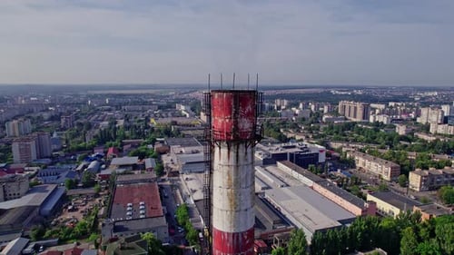 City Thermal Power Station Among Urban Areas