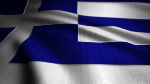 Seamless Loop of Waving Greek Flag Fabric
