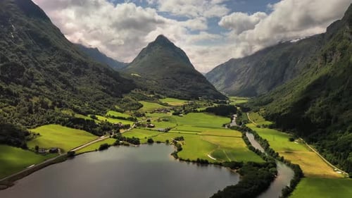 Aerial Footage Beautiful Nature Norway.