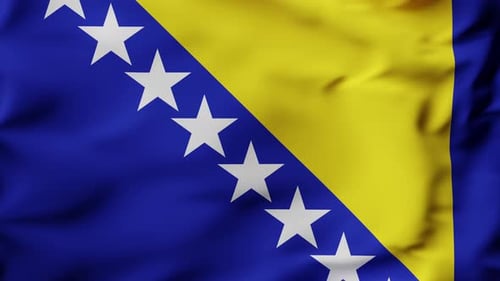 Bosnia and Herzegovina National Flag Waving Seamless Loop
