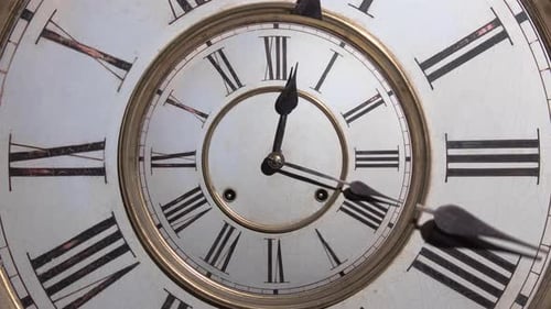 Antique Clock Time Lapse Close Up