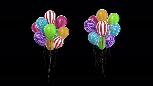 Loop Bundle Multicolored Balloons with Alpha Channel