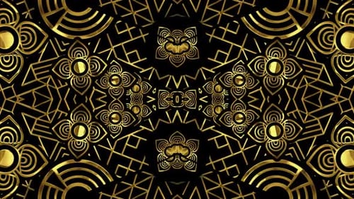 Intricate Golden Decorative Pattern Loop Background