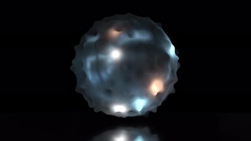 Abstract Pulsating Organic Sphere with Glowing Lights Loop