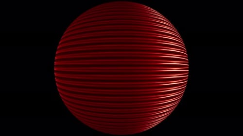 Dark Red Metal Stripe Sphere