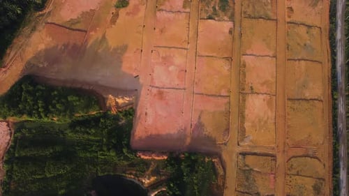 Aerial view land is clear for development