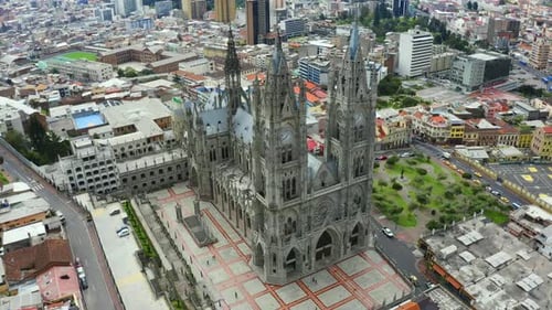 Aerial view of the Basílica del Voto Nacional,