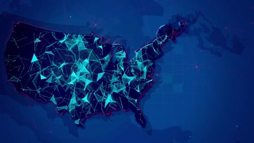 Abstract Plexus Network In Usa Map