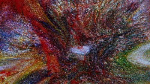 Divergent Drop on a Multicolored Background of Red Blue Yellow Green Colors and Shades