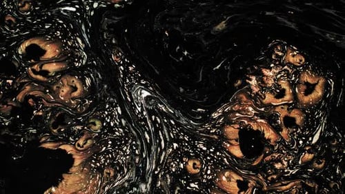 Fluid Art Schwarz-Orange-Farbmischung