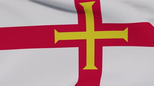 Realistic Waving Guernsey Flag Seamless Loop