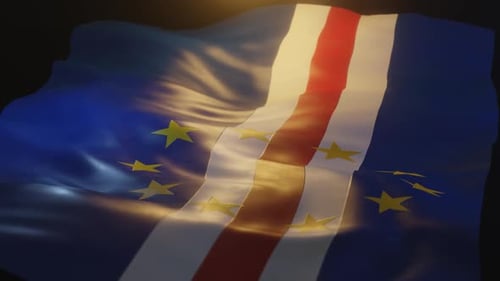 Realistic Waving Cape Verde Flag Loop Animation
