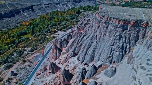 Kappadokien - Landschaft in Kappadokien - Reise-Luftaufnahme