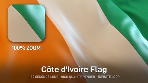Realistic Waving Flag of Côte d'Ivoire