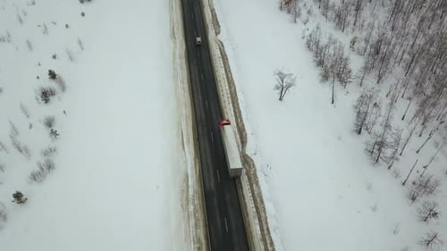 Truck On The Winter Road