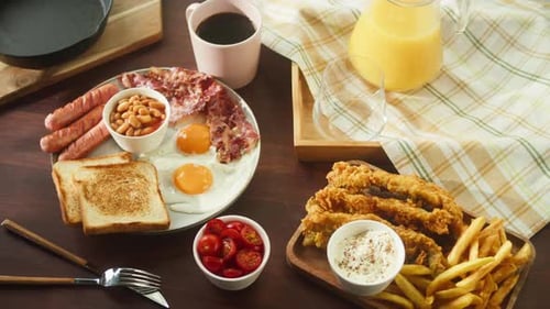 Traditionelles englisches Frühstück Nahaufnahme