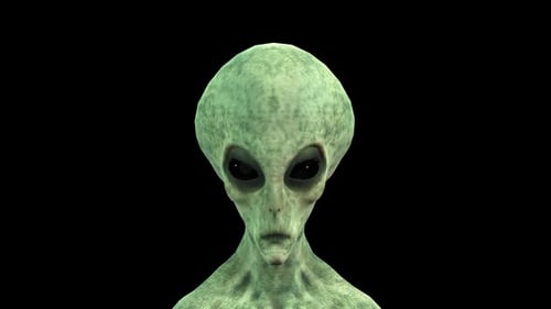 Green Alien Blinking