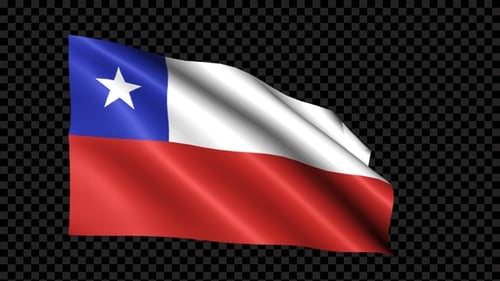 Realistic Waving Flag of Chile Animation