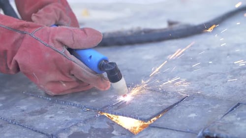 Air plasma cutting of metal, welding, welder