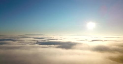 Aerial Shot of Majestic Sunrise in the Mountains