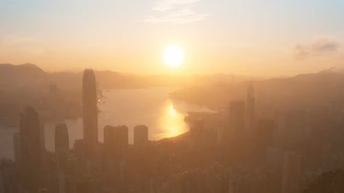 Sunrise over Modern City