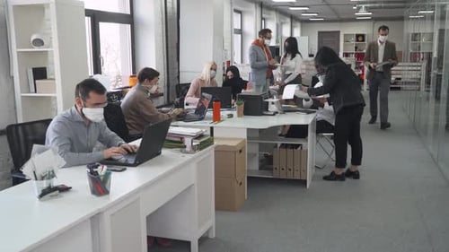 Modern International Office, Working and Communicate in an Open Space, Office Workers and Managers