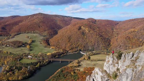 Aerial view of water reservoir Ruzin in Slovakia