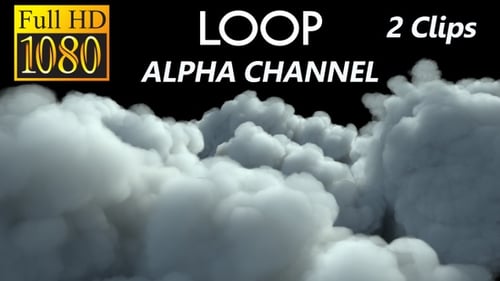 Realistic Moving Clouds Transition with Alpha Channel Loop