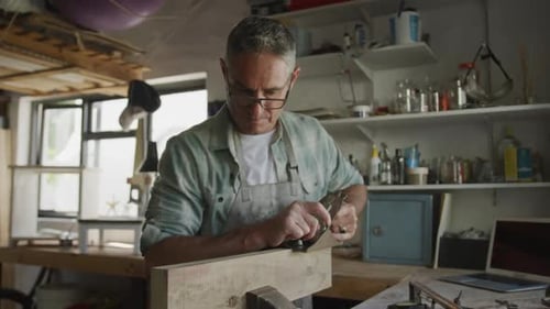 Man doing DIY at home